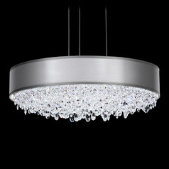 Schonbek Worldwide Lighting Eclyptix LED Polished Stainless Steel LED Pendant Light with Drum Shade