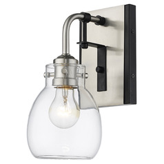 Kraken Matte Black & Brushed Nickel Sconce by Z-Lite
