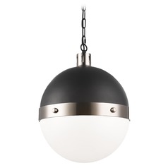 Torino Matte Black & Brushed Nickel Pendant by Matteo Lighting