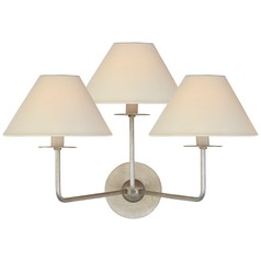 Niermann Weeks Kelley Triple Sconce in Silver Leaf by Visual Comfort Signature