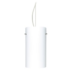 Besa Lighting Tondo Satin Nickel LED Pendant Light with Cylindrical Shade