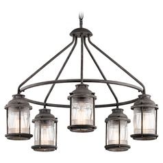 Seeded Glass Outdoor Chandelier Zinc by Kichler Lighting