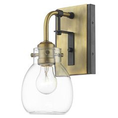 Kraken Matte Black & Olde Brass Sconce by Z-Lite