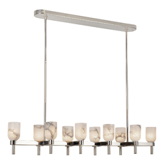 Lucian Linear Chandelier in Polished Nickel by Alora Lighting