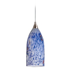 Elk Lighting Verona Satin Nickel LED Mini-Pendant Light with Bowl / Dome Shade