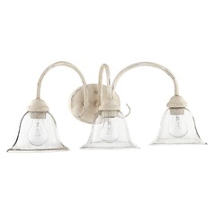 Seeded Glass Bathroom Light White by Quorum Lighting