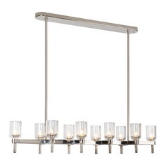 Lucian Linear Chandelier in Polished Nickel by Alora Lighting
