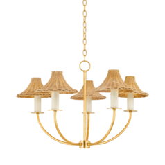 Twila Chandelier in Vintage Gold Leaf by Mitzi by Hudson Valley
