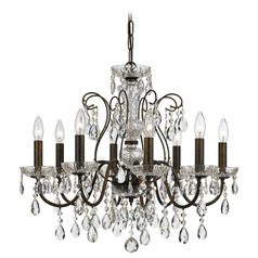 Crystorama Lighting Butler English Bronze Crystal Chandelier