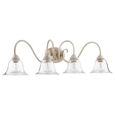 Seeded Glass Bathroom Light White by Quorum Lighting