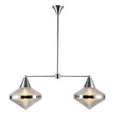 Willard 2-Light Linear Pendant in Polished Nickel by Alora Lighting