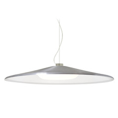 Besa Lighting Swan Satin Nickel LED Pendant Light with Coolie Shade