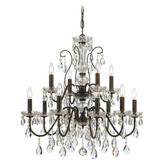 Crystorama Lighting Butler English Bronze Crystal Chandelier
