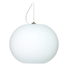 Besa Lighting Jordo Satin Nickel LED Pendant Light with Globe Shade