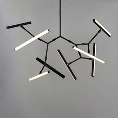 Robotica 7-Light LED Pendant in Black by ET2 Lighting