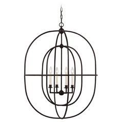 Chapman & Myers Desmond Oval Lantern in Aged Iron by Visual Comfort Signature