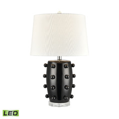 Elk Lighting Torny Black Glazed & Clear LED Table Lamp with Empire Shade