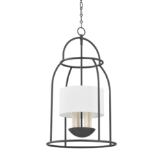 Delia 17-Inch Wide Lantern in Aged Iron by Mitzi by Hudson Valley