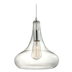 Elk Lighting Orbital Polished Chrome Pendant Light with Bowl / Dome Shade