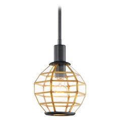 Maxim Lighting Heirloom Black & Burnished Brass Mini-Pendant Light with Globe Shade