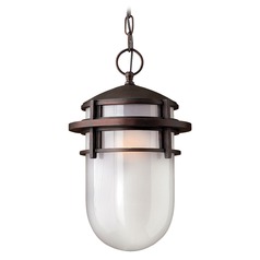 Modern Outdoor Hanging Light with White Glass in Victorian Bronze by Hinkley Lighting