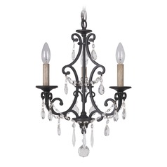Bentley 14-Inch Matte Black Crystal Chandelier by Craftmade Lighting