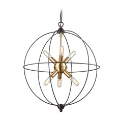 Mid-Century Modern Chandelier Brass / Oil Rubbed Bronze  Loftin by Elk Lighting