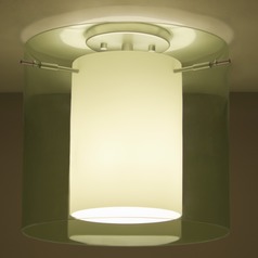 Besa Lighting Pahu Satin Nickel LED Semi-Flushmount Light