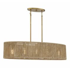 Ashe 5-Light Oval Chandelier in Warm Brass by Savoy House
