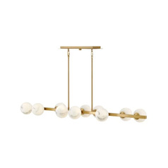 Selene 55-Inch Linear Light in Lacquered Brass by Fredrick Ramond