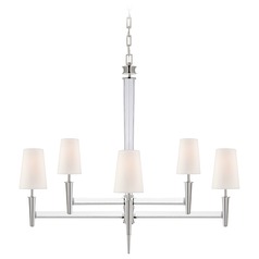 Thomas OBrien Lyra Chandelier in Polished Nickel by Visual Comfort Signature