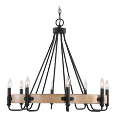 Carolyn Kinder Deschutes, Sanded Black & Faux Painted Wood Chandelier by Uttermost Lighting