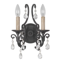 Bentley 13.50-Inch Matte Black Double Sconce by Craftmade Lighting