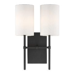 Veronica Double Sconce in Black Forged by Crystorama Lighting