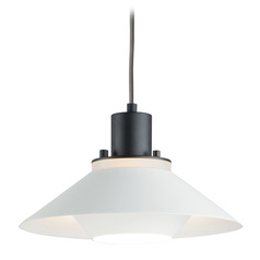 Maxim Lighting Oslo Black & White Pendant Light with Conical Shade