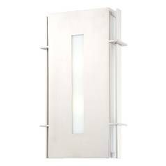 Outdoor Wall Light with White Glass in Stainless Steel by Minka Lavery