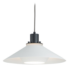 Maxim Lighting Oslo Black & White Pendant Light with Conical Shade