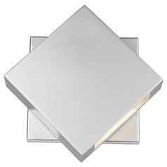 Quadrate Silver LED Outdoor Wall Light by Z-Lite