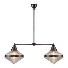 Willard 2-Light Linear Pendant in Urban Bronze by Alora Lighting