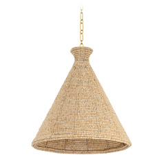 Hudson Valley Lighting Tallman Vintage Gold Leaf LED Pendant Light with Conical Shade