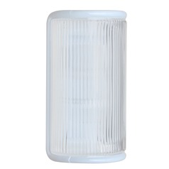 Frosted Ribbed Glass Outdoor Wall Light White Costaluz by Besa