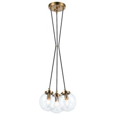 The Bougie Aged Gold Multi-Light Pendant by Matteo Lighting