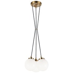 The Bougie Aged Gold Multi-Light Pendant by Matteo Lighting