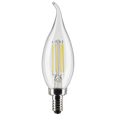 4W CA10 E12 Base Clear LED Light Bulb in 4000K by Satco Lighting