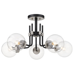 Parsons Matte Black & Brushed Nickel Semi-Flush Mount by Z-Lite