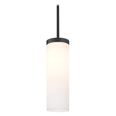 Besa Lighting Friz Black Mini-Pendant Light with Cylindrical Shade