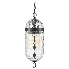 Capsula Water Glass Mini Pendant in Urban Bronze by Alora Lighting