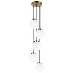 The Bougie Aged Gold Multi-Light Pendant by Matteo Lighting