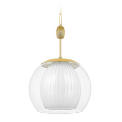 Hudson Valley Lighting Clementon Aged Brass LED Pendant Light with Bowl / Dome Shade