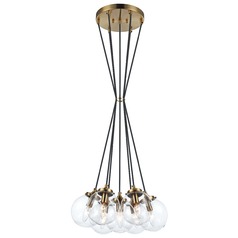 The Bougie Aged Gold Multi-Light Pendant by Matteo Lighting